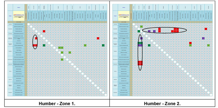Figure 24a:  Main conflict scores for the Humber Estuary.